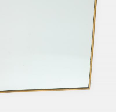 1950s Italian Modernist Pair of Shaped Brass Mirrors