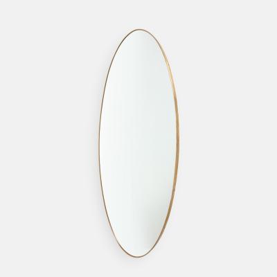 1950s Italian Rare Grand Scale Oval Brass Mirror