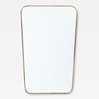1950s Italian Shaped Brass Wall Mirror