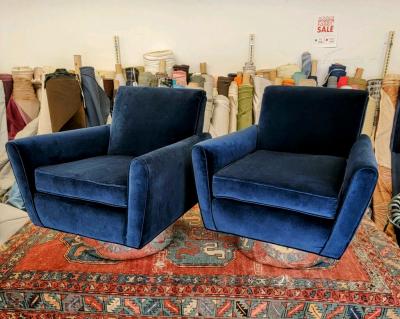 1950s Italian Swivel Tub Chairs in the Style of Marco Zanuso
