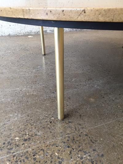 1950s Italian Travertine Bronze Coffee Table