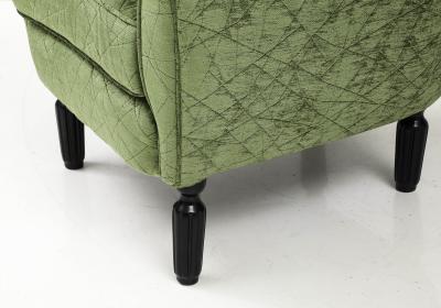 1950s Italian Wing back Lounge Chairs In velvet