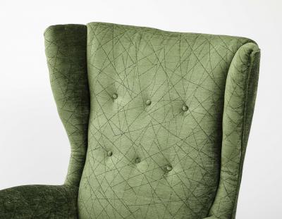 1950s Italian Wing back Lounge Chairs In velvet