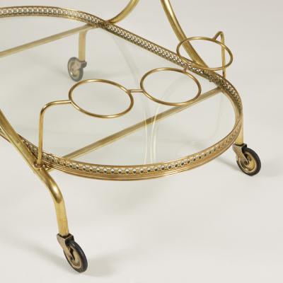 1950s Italian oval brass drinks trolley