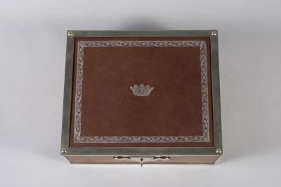 1950s Jewellery boxe in leather with a crown