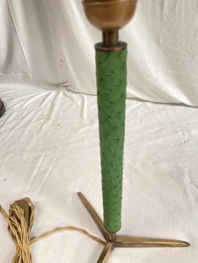 1950s Lamp with covered ostrich skin