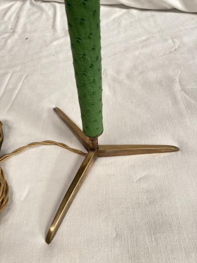 1950s Lamp with covered ostrich skin