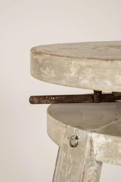 1950s Light Gray Painted French Sculptors Stand