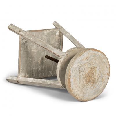 1950s Light Gray Painted French Sculptors Stand