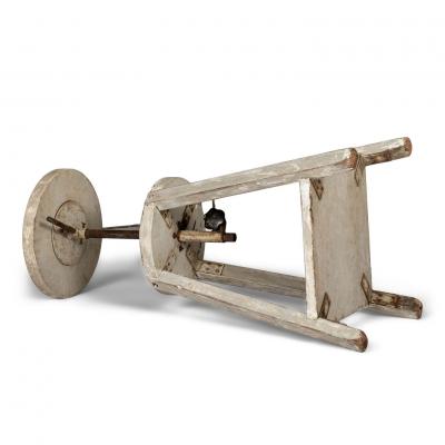 1950s Light Gray Painted French Sculptors Stand