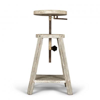 1950s Light Gray Painted French Sculptors Stand