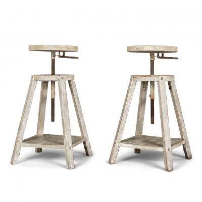 1950s Light Gray Painted French Sculptors Stand