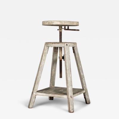 1950s Light Gray Painted French Sculptors Stand