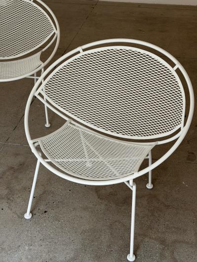 1950s Maurizio Tempestini for Salterini Radar Wrought Iron Lounge Chairs a Pair