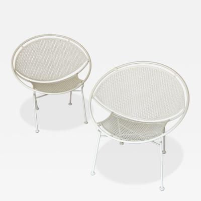 1950s Maurizio Tempestini for Salterini Radar Wrought Iron Lounge Chairs a Pair