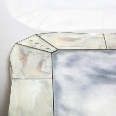 1950s Mid Century American Glamorous Smokey Mirrored Center Hall Game Table