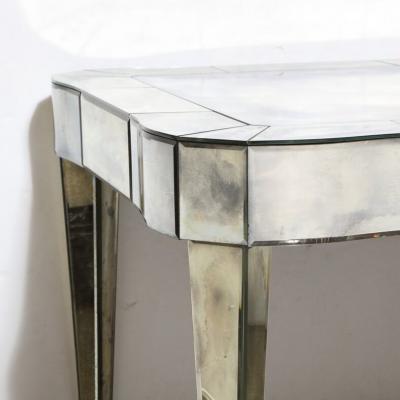 1950s Mid Century American Glamorous Smokey Mirrored Center Hall Game Table