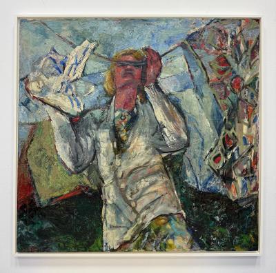 1950s Mid century Overscale Abstract Oil Painting of a Woman Newly Framed