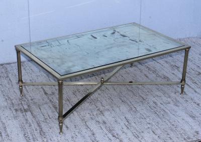 1950s Modern French Brass Coffee Table