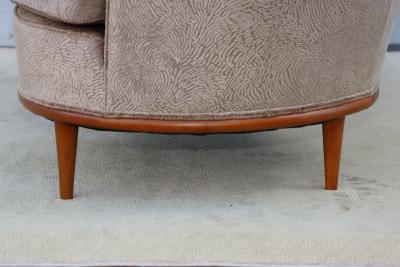 1950s Modern Italian Curved Loveseat In Velvet