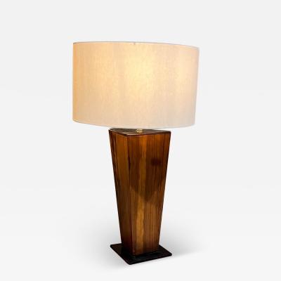 1950s Modernist Sculptural Table Lamp Exotic Wood Mexico