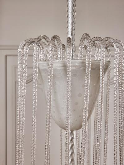 1950s Murano Glass Fountain Style Chandelier with Twisted
