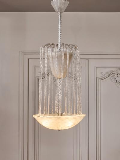 1950s Murano Glass Fountain Style Chandelier with Twisted