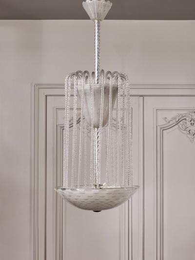 1950s Murano Glass Fountain Style Chandelier with Twisted