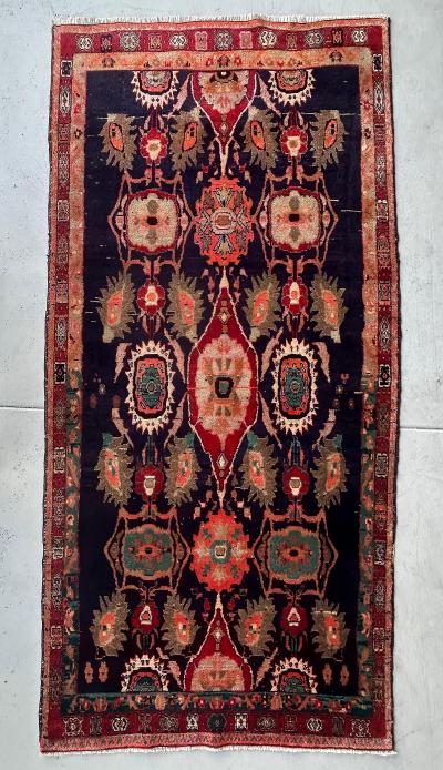 1950s Persian Hand Woven Tribal Hamadan Wool Runner 84 by 4 1 75 