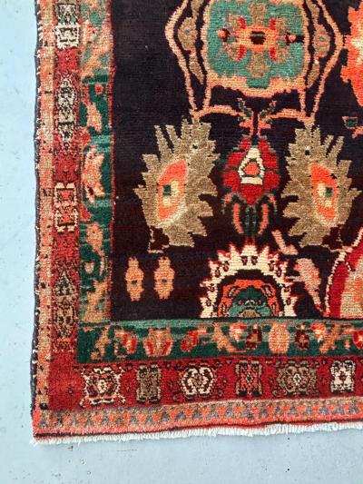 1950s Persian Hand Woven Tribal Hamadan Wool Runner 84 by 4 1 75 