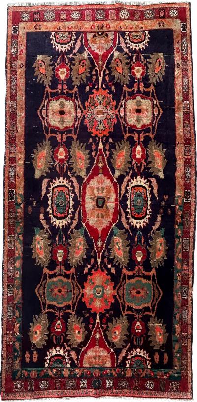 1950s Persian Hand Woven Tribal Hamadan Wool Runner 84 by 4 1 75 