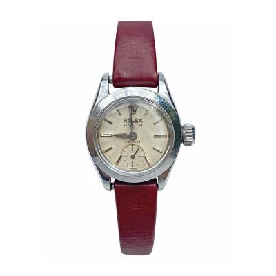 1950s Rolex Oyster Speedking Precision Watch in Red Leather Strap