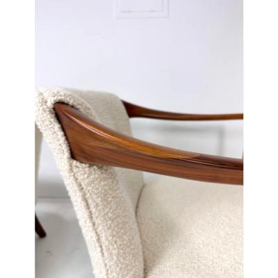 1950s Sculpted Walnut Lounge Chairs