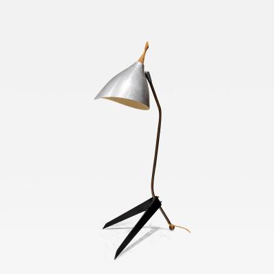 1950s Sculptural Modern Vintage Desk Table Lamp in Aluminum