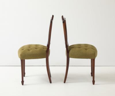 1950s Shell Back Italian Mahogany Dining Chairs Set of 6