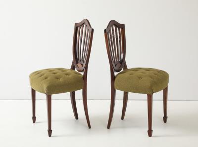 1950s Shell Back Italian Mahogany Dining Chairs Set of 6