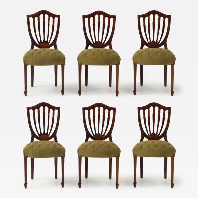 1950s Shell Back Italian Mahogany Dining Chairs Set of 6