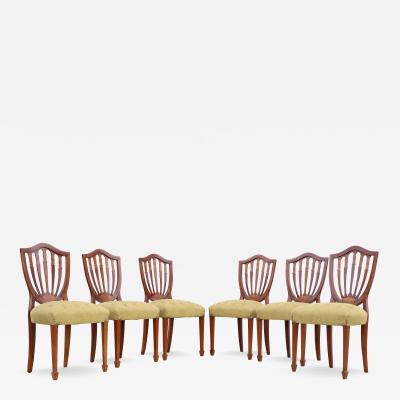 1950s Shell Back Italian Mahogany Dinng Chairs Set Of 6