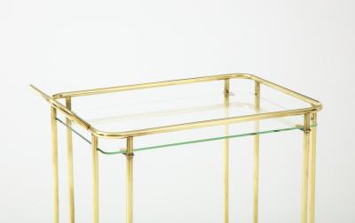 1950s Solid Brass Italian Two Tier Bar Cart