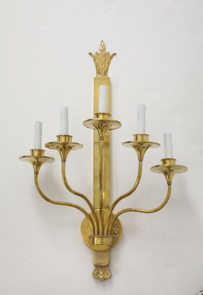 1950s Solid Brass Large French Sconces