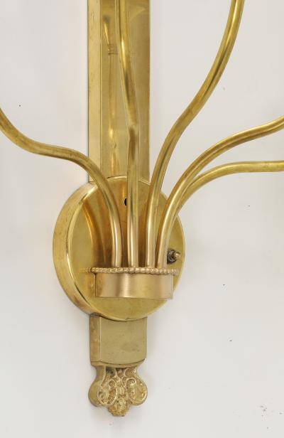 1950s Solid Brass Large French Sconces