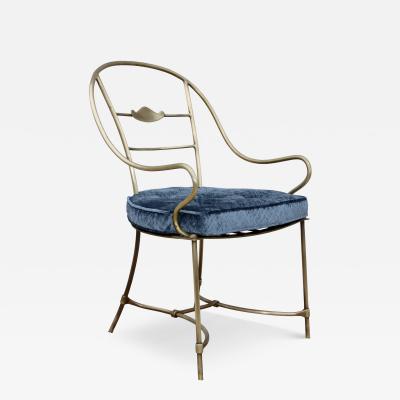 1950s Solid Brass Modern Italian Armchair