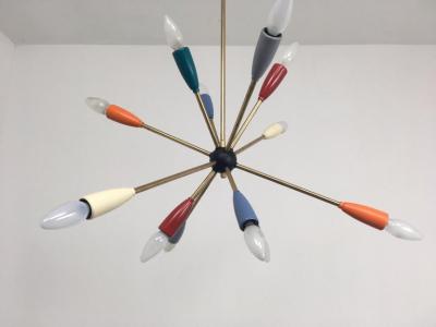 1950s Sputnik Pendant Chandelier Lamp in Different Colors