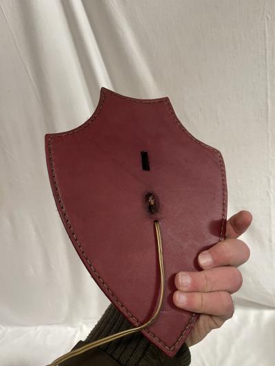 1950s Stitched leather sconces by Jacques Adnet