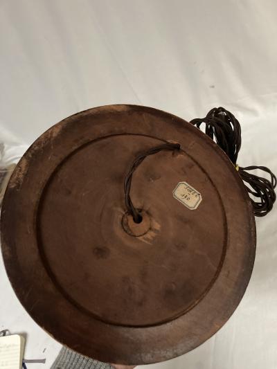 1950s Stitched leather table lamp By Jacques Adnet