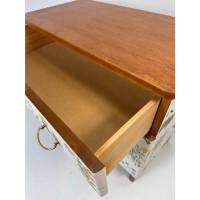 1950s Swedish Dresser With Nordens Flora Illustrations