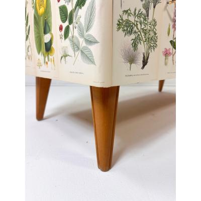 1950s Swedish Dresser With Nordens Flora Illustrations