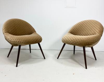 1950s Vintage Tan Chairs a Pair