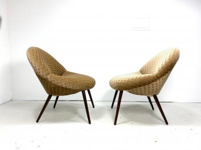 1950s Vintage Tan Chairs a Pair