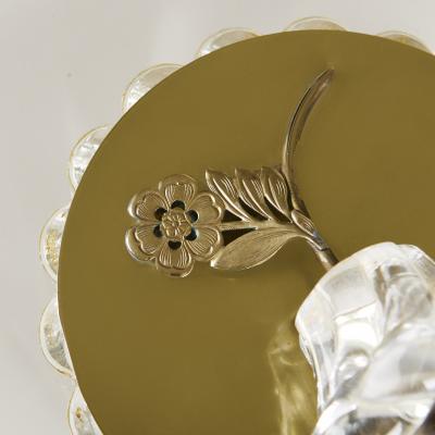 1950s brass and glass flower bonbonniere dressing table accessory